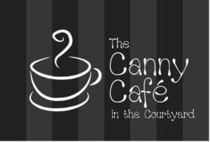The Canny Cafe logo which features an illustration of a steaming cup of coffee